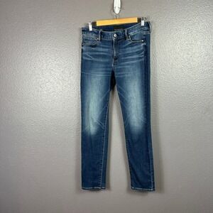 White House Black Market WHBM Womens 4 Mid Rise Slim Leg Jeans Stretch Blue